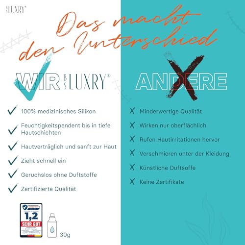 BS Luxry® Premium Narbengel für Kinder & Erwachsene – 30 g Silikongel zur Pflege von Narben & Dehnungsstreifen – Pflegt die Haut intensiv & sorgt für ein geschmeidiges, ebenmäßiges Hautbild