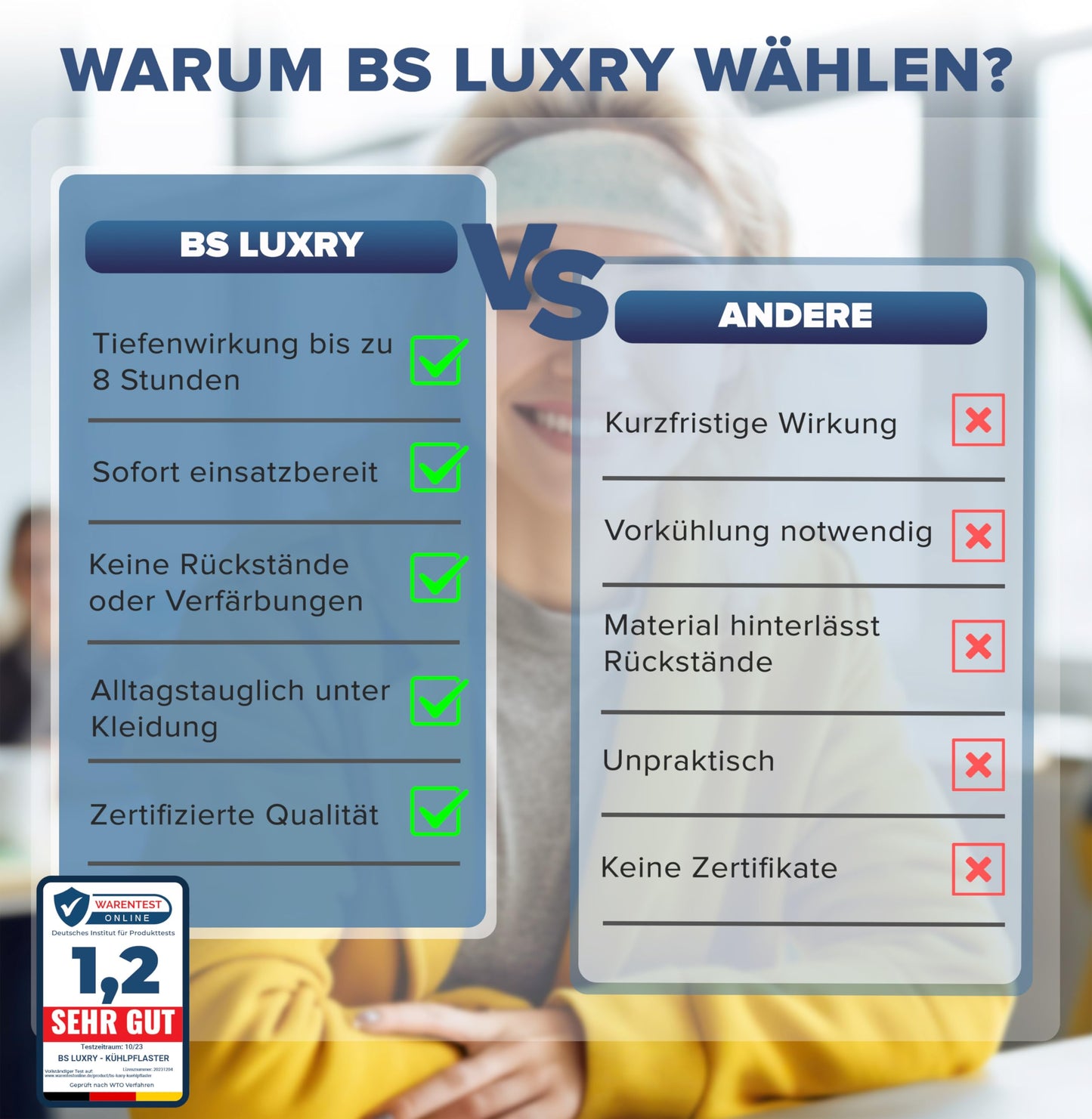 BS Luxry® 20x Kühlpflaster - bei Fieberbeschwerden und Migräne - Kühlpack bei Muskel u. Gelenkschmerzen - Kühlpads für Kinder ab 1 Jahr