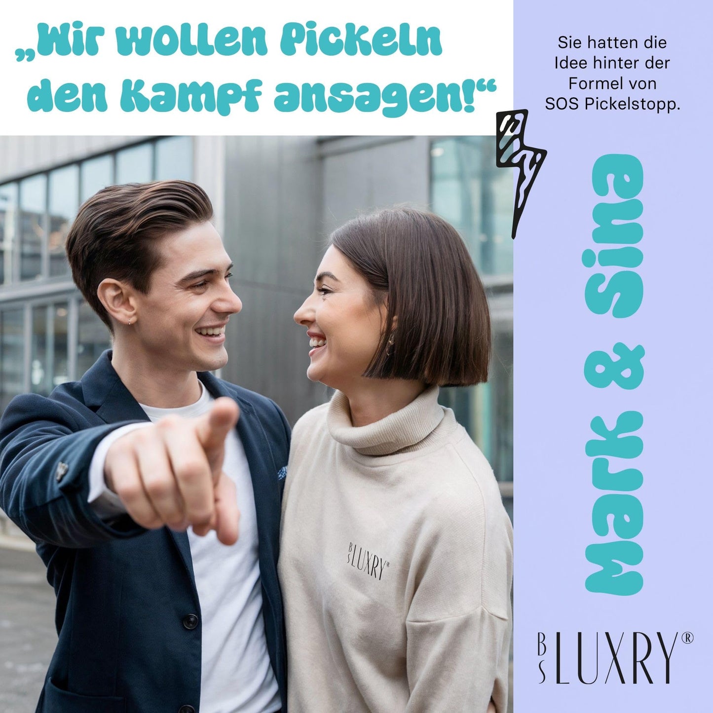BS Luxry® SOS-Creme für Teenagerhaut – bei Pickeln im Gesicht, Rücken & Po – mit Teebaumöl & Salicylsäure – Anti-Mitesser – 50ml Zinksalbe für unreine Haut, Akne & Rosacea