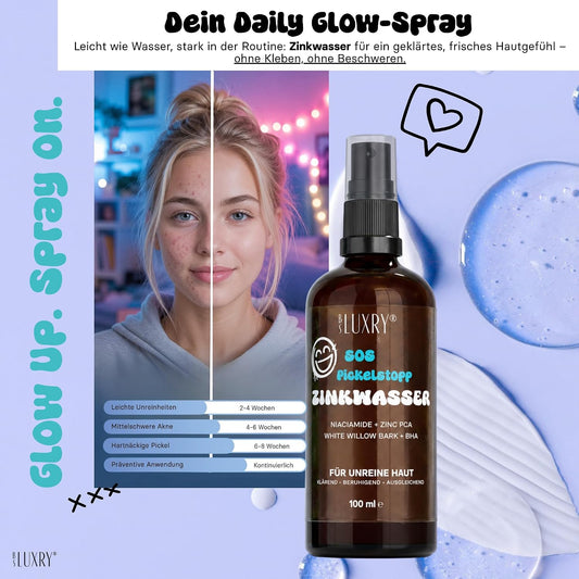 Dein Daily Glow-Spray – Zinkwasser Vorher/Nachher