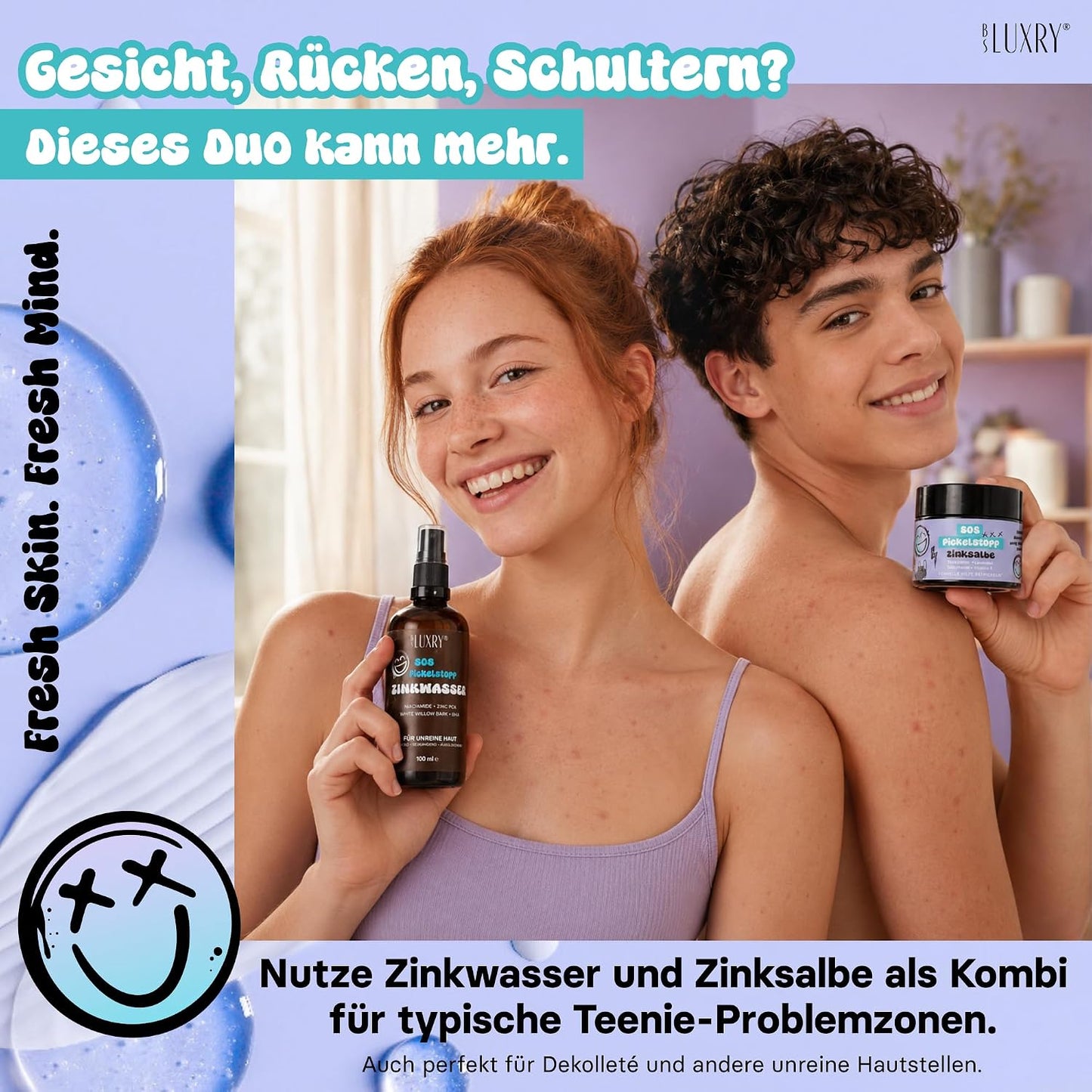 Zinkwasser & Zinksalbe – das Duo für typische Teenie-Problemzonen