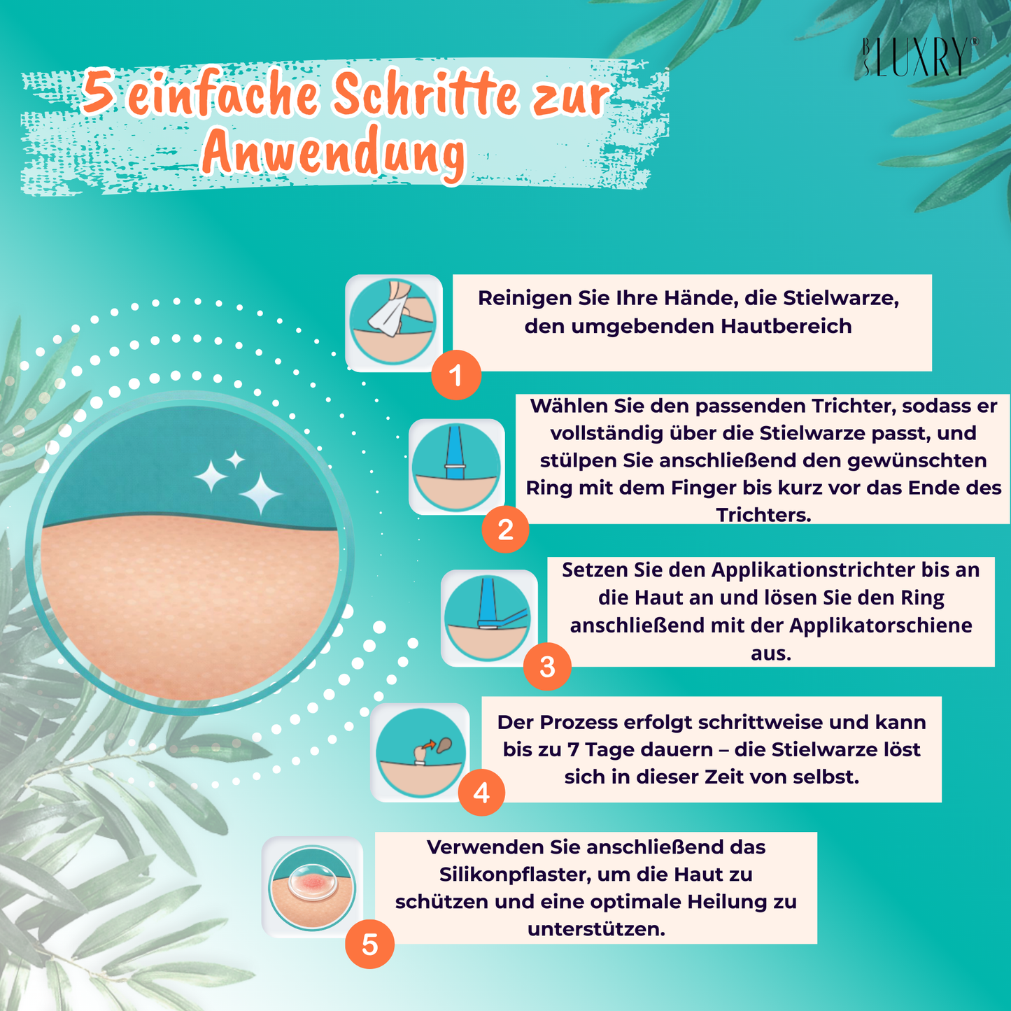 BS Luxry® StielwarzenEX – Stielwarzen & Hautanhängsel entfernen für Zuhause – Skin Tag Remover – Warentest-Sieger 1,2 – Sicher & Effektiv – Für Hals, Achseln, Rücken & Körper