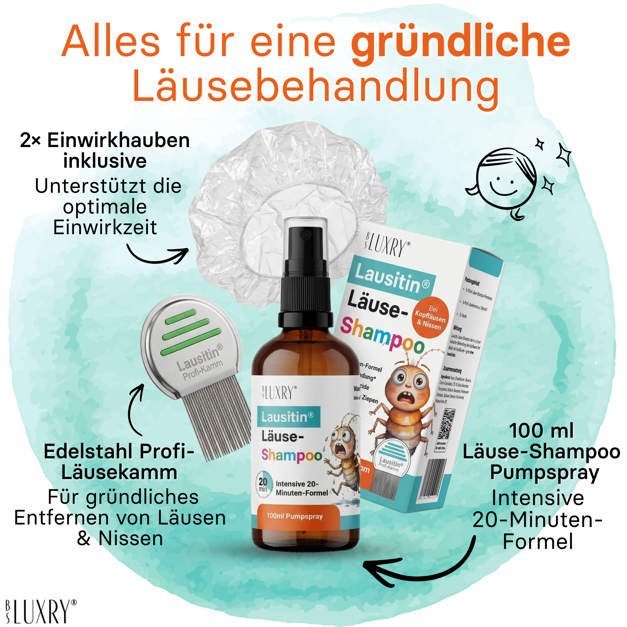 Läusetin® Läuseshampoo 100 ml – Komplettsystem gegen Kopfläuse