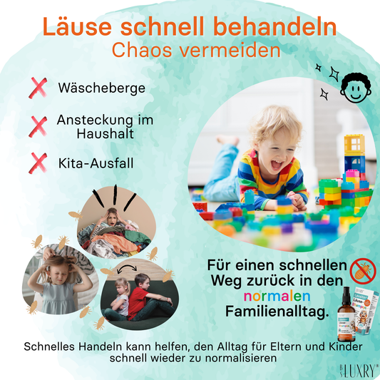 Läusetin® Läuseshampoo 100ml – gegen Kopfläuse & Nissen – mit Kopfhaube & Metallkamm Set – für Erwachsene & Kinder ab 3 Jahren – wirkt in 20 Minuten